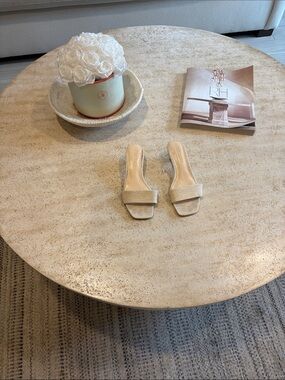 Steve Madden cream Braided Slide kitten heel